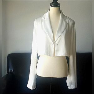 Long Sleeve White Midriff Shirt
